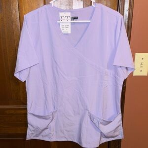 Lavender V-Neck Scrub Top